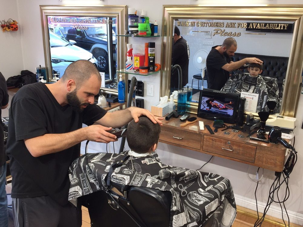 Modern Barber Shop station and mirror detail